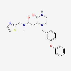 molecular formula C24H26N4O3S B3944625 N-methyl-2-[3-oxo-1-[(3-phenoxyphenyl)methyl]piperazin-2-yl]-N-(1,3-thiazol-2-ylmethyl)acetamide 
