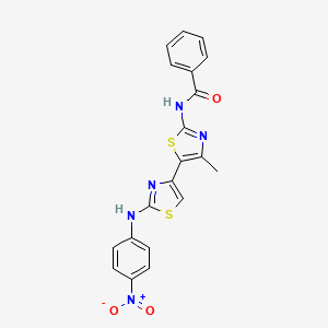 molecular formula C20H15N5O3S2 B3944627 N-{4'-methyl-2-[(4-nitrophenyl)amino]-4,5'-bi-1,3-thiazol-2'-yl}benzamide 