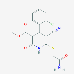 Methyl 6-[(2-amino-2-oxoethyl)sulfanyl]-4-(2-chlorophenyl)-5-cyano-2-oxo-1,2,3,4-tetrahydro-3-pyridinecarboxylate