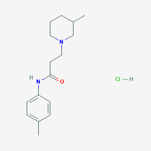 molecular formula C16H25ClN2O B3944638 N-(4-methylphenyl)-3-(3-methyl-1-piperidinyl)propanamide hydrochloride 