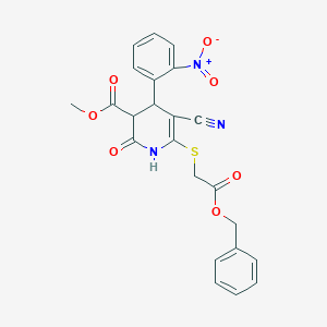 Methyl 6-{[2-(benzyloxy)-2-oxoethyl]sulfanyl}-5-cyano-4-(2-nitrophenyl)-2-oxo-1,2,3,4-tetrahydro-3-pyridinecarboxylate