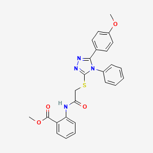 molecular formula C25H22N4O4S B3944642 METHYL 2-(2-{[5-(4-METHOXYPHENYL)-4-PHENYL-4H-1,2,4-TRIAZOL-3-YL]SULFANYL}ACETAMIDO)BENZOATE 