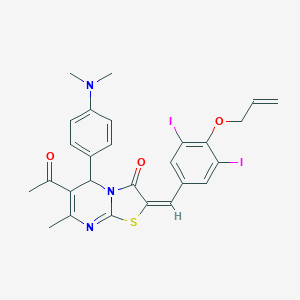 6-acetyl-2-[4-(allyloxy)-3,5-diiodobenzylidene]-5-[4-(dimethylamino)phenyl]-7-methyl-5H-[1,3]thiazolo[3,2-a]pyrimidin-3(2H)-one