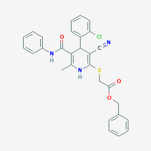 Benzyl 2-{[5-(anilinocarbonyl)-4-(2-chlorophenyl)-3-cyano-6-methyl-1,4-dihydro-2-pyridinyl]sulfanyl}acetate