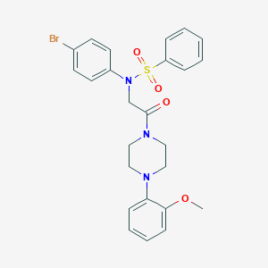 molecular formula C25H26BrN3O4S B394471 N-(4-bromophenyl)-N-[2-[4-(2-methoxyphenyl)piperazin-1-yl]-2-oxoethyl]benzenesulfonamide CAS No. 6075-39-4