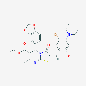 ethyl 5-(1,3-benzodioxol-5-yl)-2-[5-bromo-4-(diethylamino)-2-methoxybenzylidene]-7-methyl-3-oxo-2,3-dihydro-5H-[1,3]thiazolo[3,2-a]pyrimidine-6-carboxylate
