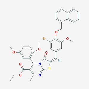ethyl 2-[3-bromo-5-methoxy-4-(1-naphthylmethoxy)benzylidene]-5-(2,5-dimethoxyphenyl)-7-methyl-3-oxo-2,3-dihydro-5H-[1,3]thiazolo[3,2-a]pyrimidine-6-carboxylate