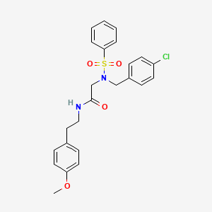 molecular formula C24H25ClN2O4S B3944752 N~2~-(4-chlorobenzyl)-N-[2-(4-methoxyphenyl)ethyl]-N~2~-(phenylsulfonyl)glycinamide 