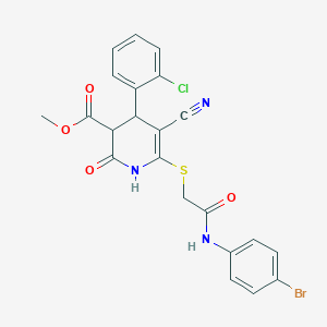 molecular formula C22H17BrClN3O4S B394477 methyl 6-[2-(4-bromoanilino)-2-oxoethyl]sulfanyl-4-(2-chlorophenyl)-5-cyano-2-oxo-3,4-dihydro-1H-pyridine-3-carboxylate CAS No. 332050-87-0