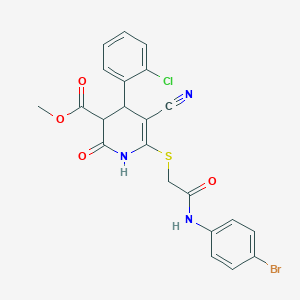 methyl 6-[2-(4-bromoanilino)-2-oxoethyl]sulfanyl-4-(2-chlorophenyl)-5-cyano-2-oxo-3,4-dihydro-1H-pyridine-3-carboxylate