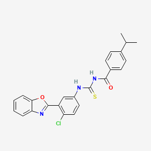 molecular formula C24H20ClN3O2S B3944786 N-{[3-(1,3-benzoxazol-2-yl)-4-chlorophenyl]carbamothioyl}-4-(propan-2-yl)benzamide 