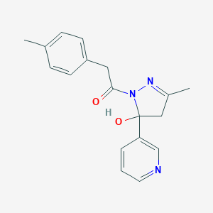 1-[5-hydroxy-3-methyl-5-(3-pyridinyl)-4H-pyrazol-1-yl]-2-(4-methylphenyl)ethanone
