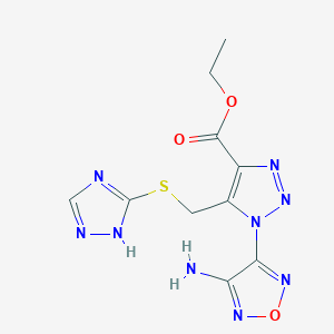 ethyl 1-(4-amino-1,2,5-oxadiazol-3-yl)-5-[(1H-1,2,4-triazol-3-ylsulfanyl)methyl]-1H-1,2,3-triazole-4-carboxylate