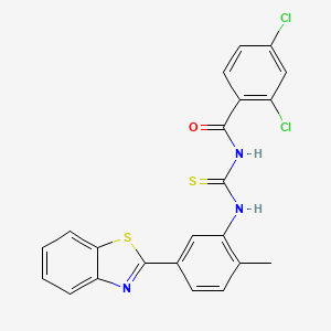 molecular formula C22H15Cl2N3OS2 B3944824 N-{[5-(1,3-benzothiazol-2-yl)-2-methylphenyl]carbamothioyl}-2,4-dichlorobenzamide 