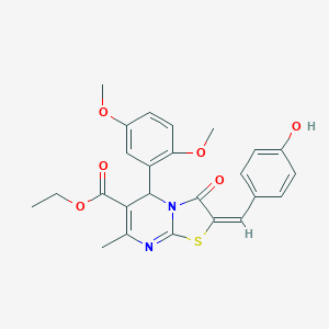 ethyl 5-(2,5-dimethoxyphenyl)-2-(4-hydroxybenzylidene)-7-methyl-3-oxo-2,3-dihydro-5H-[1,3]thiazolo[3,2-a]pyrimidine-6-carboxylate