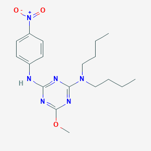 2-(Dibutylamino)-4-{4-nitroanilino}-6-methoxy-1,3,5-triazine