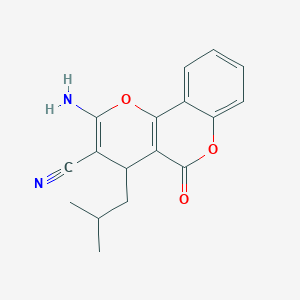 2-Amino-4-isobutyl-5-oxo-4H,5H-pyrano[3,2-c]chromene-3-carbonitrile
