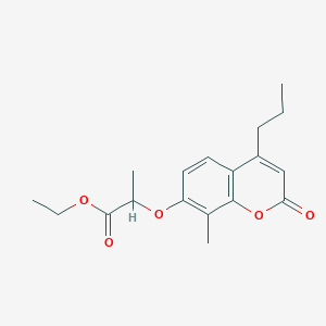 molecular formula C18H22O5 B3944870 ethyl 2-[(8-methyl-2-oxo-4-propyl-2H-chromen-7-yl)oxy]propanoate 