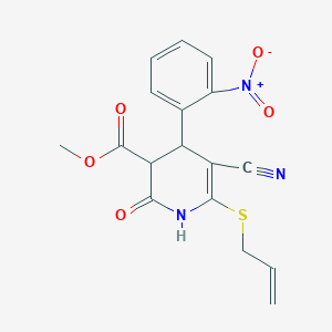Methyl 6-(allylsulfanyl)-5-cyano-4-(2-nitrophenyl)-2-oxo-1,2,3,4-tetrahydro-3-pyridinecarboxylate