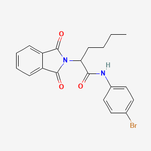 molecular formula C20H19BrN2O3 B3944957 N-(4-bromophenyl)-2-(1,3-dioxo-1,3-dihydro-2H-isoindol-2-yl)hexanamide 