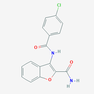 molecular formula C16H11ClN2O3 B394498 3-[(4-Chlorobenzoyl)amino]-1-benzofuran-2-carboxamide CAS No. 330557-11-4