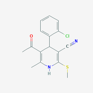 5-Acetyl-4-(2-chlorophenyl)-6-methyl-2-(methylsulfanyl)-1,4-dihydro-3-pyridinecarbonitrile