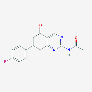 molecular formula C16H14FN3O2 B3945095 N-[7-(4-fluorophenyl)-5-oxo-5,6,7,8-tetrahydroquinazolin-2-yl]acetamide 