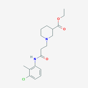 molecular formula C18H25ClN2O3 B3945104 ETHYL 1-[3-(3-CHLORO-2-METHYLANILINO)-3-OXOPROPYL]-3-PIPERIDINECARBOXYLATE 