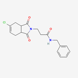 molecular formula C18H19ClN2O3 B3945130 N-benzyl-3-(5-chloro-1,3-dioxo-1,3,3a,4,7,7a-hexahydro-2H-isoindol-2-yl)propanamide 