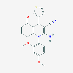 2-Amino-1-(2,4-dimethoxyphenyl)-5-oxo-4-(3-thienyl)-1,4,5,6,7,8-hexahydro-3-quinolinecarbonitrile