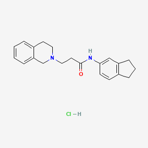molecular formula C21H25ClN2O B3945151 N-(2,3-dihydro-1H-inden-5-yl)-3-(3,4-dihydro-1H-isoquinolin-2-yl)propanamide;hydrochloride 