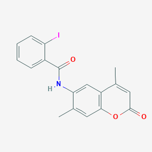 molecular formula C18H14INO3 B3945160 N-(4,7-dimethyl-2-oxo-2H-chromen-6-yl)-2-iodobenzamide 