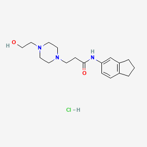 molecular formula C18H28ClN3O2 B3945167 N-(2,3-dihydro-1H-inden-5-yl)-3-[4-(2-hydroxyethyl)-1-piperazinyl]propanamide hydrochloride 