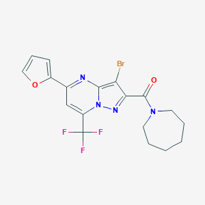 2-(1-Azepanylcarbonyl)-3-bromo-5-(2-furyl)-7-(trifluoromethyl)pyrazolo[1,5-a]pyrimidine