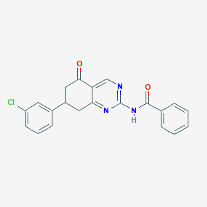 molecular formula C21H16ClN3O2 B3945184 N-[7-(3-chlorophenyl)-5-oxo-5,6,7,8-tetrahydroquinazolin-2-yl]benzamide 