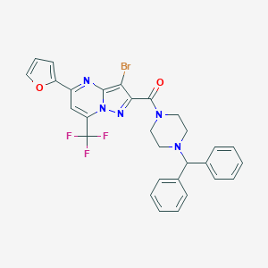 2-[(4-Benzhydryl-1-piperazinyl)carbonyl]-3-bromo-5-(2-furyl)-7-(trifluoromethyl)pyrazolo[1,5-a]pyrimidine