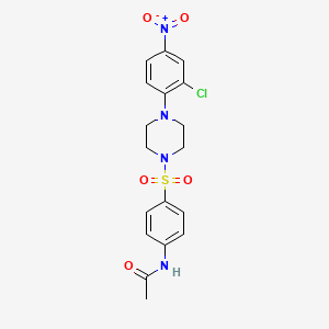 molecular formula C18H19ClN4O5S B3945226 N-(4-{[4-(2-chloro-4-nitrophenyl)piperazin-1-yl]sulfonyl}phenyl)acetamide 