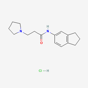 molecular formula C16H23ClN2O B3945234 N-(2,3-dihydro-1H-inden-5-yl)-3-pyrrolidin-1-ylpropanamide;hydrochloride 