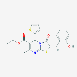 ethyl 2-(2-hydroxybenzylidene)-7-methyl-3-oxo-5-(2-thienyl)-2,3-dihydro-5H-[1,3]thiazolo[3,2-a]pyrimidine-6-carboxylate