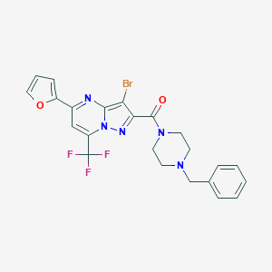 (4-Benzylpiperazino)[3-bromo-5-(2-furyl)-7-(trifluoromethyl)pyrazolo[1,5-a]pyrimidin-2-yl]methanone