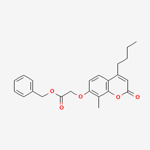 molecular formula C23H24O5 B3945299 BENZYL 2-[(4-BUTYL-8-METHYL-2-OXO-2H-CHROMEN-7-YL)OXY]ACETATE 