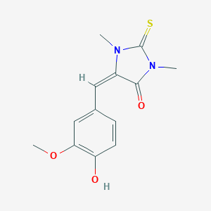 molecular formula C13H14N2O3S B394534 5-(4-Hydroxy-3-methoxybenzylidene)-1,3-dimethyl-2-thioxo-4-imidazolidinone 