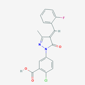 2-chloro-5-[4-(2-fluorobenzylidene)-3-methyl-5-oxo-4,5-dihydro-1H-pyrazol-1-yl]benzoic acid