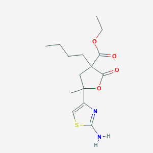 molecular formula C15H22N2O4S B3945387 ethyl 5-(2-amino-1,3-thiazol-4-yl)-3-butyl-5-methyl-2-oxotetrahydro-3-furancarboxylate 