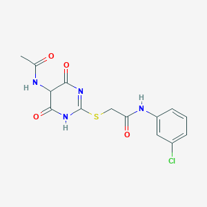 molecular formula C14H13ClN4O4S B3945402 N-(3-CHLOROPHENYL)-2-[(5-ACETAMIDO-4,6-DIOXO-1,4,5,6-TETRAHYDROPYRIMIDIN-2-YL)SULFANYL]ACETAMIDE 