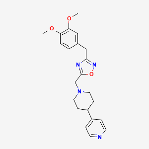 molecular formula C22H26N4O3 B3945408 4-(1-{[3-(3,4-dimethoxybenzyl)-1,2,4-oxadiazol-5-yl]methyl}-4-piperidinyl)pyridine 