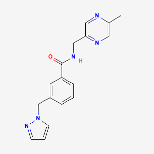 molecular formula C17H17N5O B3945444 N-[(5-methylpyrazin-2-yl)methyl]-3-(1H-pyrazol-1-ylmethyl)benzamide 