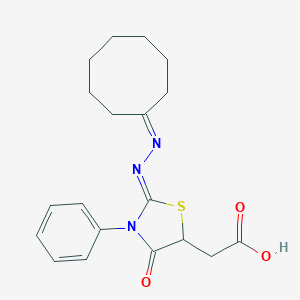 [2-(Cyclooctylidenehydrazono)-4-oxo-3-phenyl-1,3-thiazolidin-5-yl]acetic acid