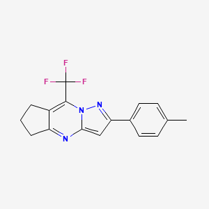 molecular formula C17H14F3N3 B3945478 2-(4-methylphenyl)-8-(trifluoromethyl)-6,7-dihydro-5H-cyclopenta[d]pyrazolo[1,5-a]pyrimidine 