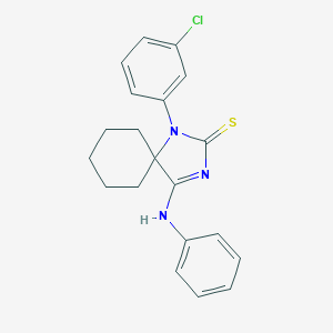 molecular formula C20H20ClN3S B394549 1-(3-Chlorophenyl)-4-(phenylimino)-1,3-diazaspiro[4.5]decane-2-thione 